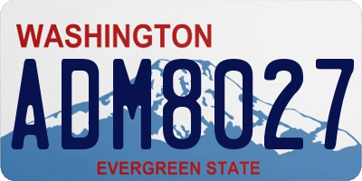 WA license plate ADM8027
