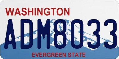 WA license plate ADM8033