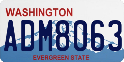 WA license plate ADM8063