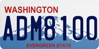 WA license plate ADM8100