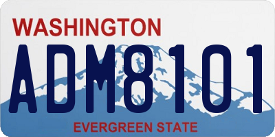 WA license plate ADM8101