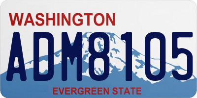 WA license plate ADM8105