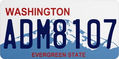 WA license plate ADM8107
