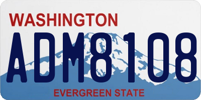 WA license plate ADM8108