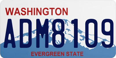 WA license plate ADM8109