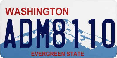 WA license plate ADM8110