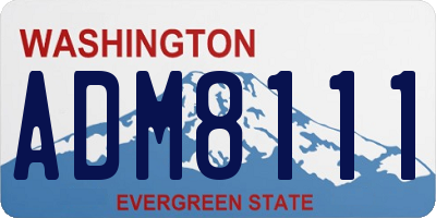 WA license plate ADM8111