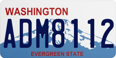 WA license plate ADM8112