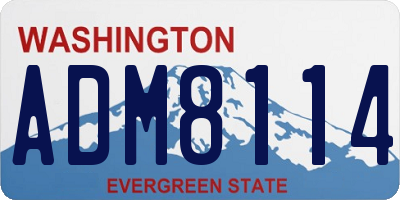WA license plate ADM8114