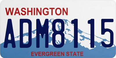 WA license plate ADM8115