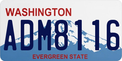 WA license plate ADM8116