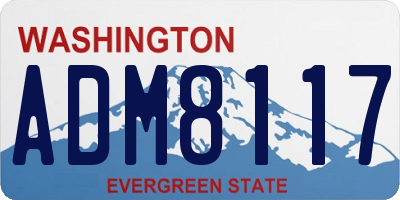 WA license plate ADM8117