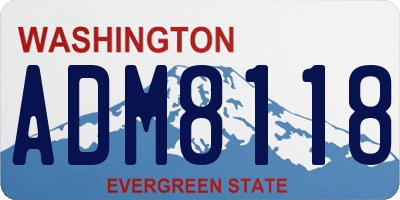 WA license plate ADM8118