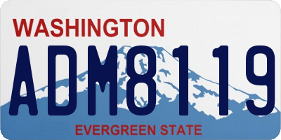 WA license plate ADM8119