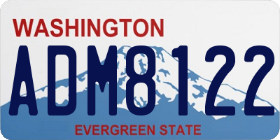 WA license plate ADM8122