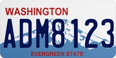 WA license plate ADM8123