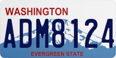 WA license plate ADM8124