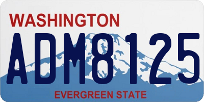 WA license plate ADM8125