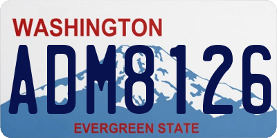 WA license plate ADM8126