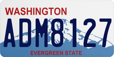 WA license plate ADM8127