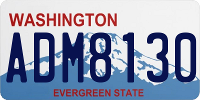 WA license plate ADM8130