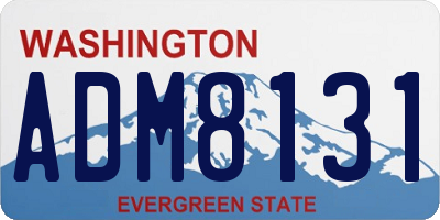 WA license plate ADM8131
