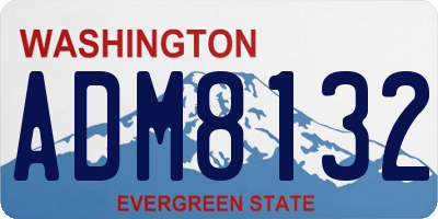 WA license plate ADM8132