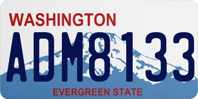 WA license plate ADM8133