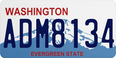 WA license plate ADM8134
