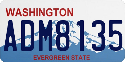 WA license plate ADM8135