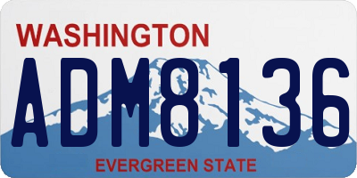 WA license plate ADM8136