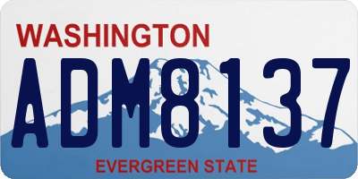 WA license plate ADM8137