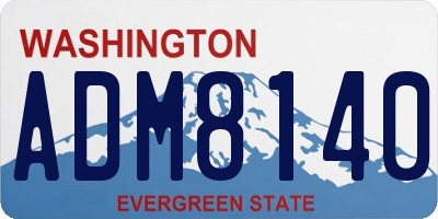 WA license plate ADM8140