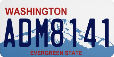 WA license plate ADM8141