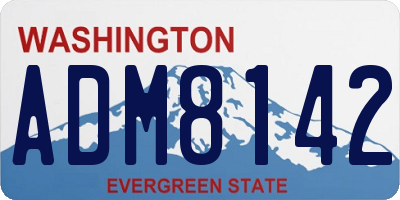 WA license plate ADM8142