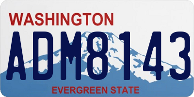 WA license plate ADM8143