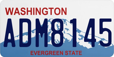 WA license plate ADM8145