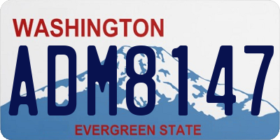 WA license plate ADM8147