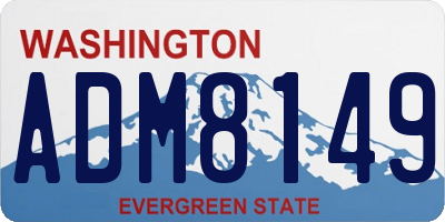 WA license plate ADM8149