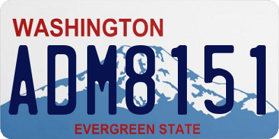 WA license plate ADM8151