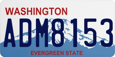 WA license plate ADM8153