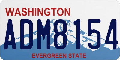 WA license plate ADM8154