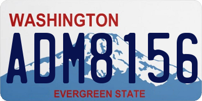 WA license plate ADM8156