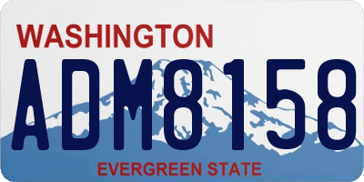 WA license plate ADM8158