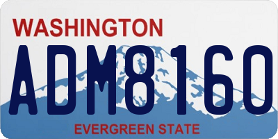 WA license plate ADM8160