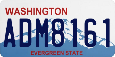 WA license plate ADM8161