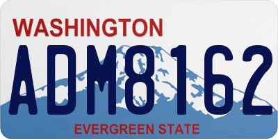 WA license plate ADM8162
