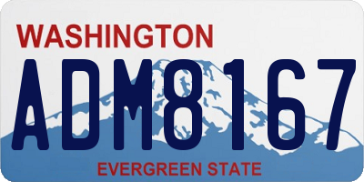WA license plate ADM8167