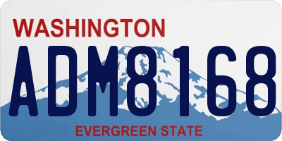 WA license plate ADM8168