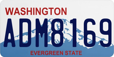 WA license plate ADM8169